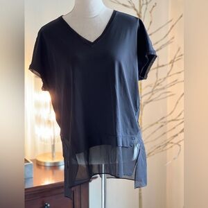 Chico’s Black Label asymmetrical top black
